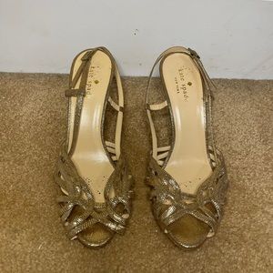 Kate Spade Golden Heels Size 8. Slightly used.